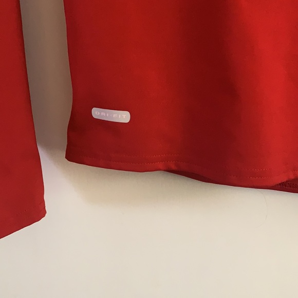 Red dri fit Nike boys size small long sleeve shirt. Excellent condition - Picture 2 of 3